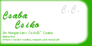 csaba csiko business card